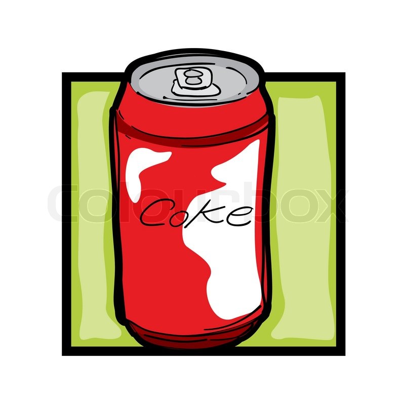 Classic clip art graphic icon with soda can vector image