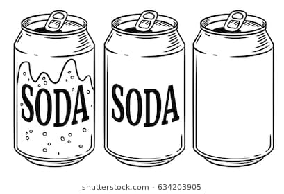 Soda can clipart black and white