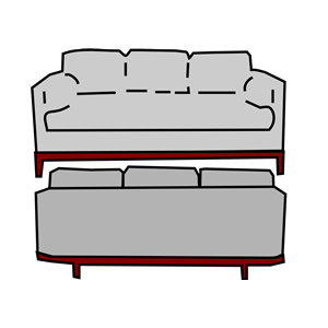 Gray sofa front.