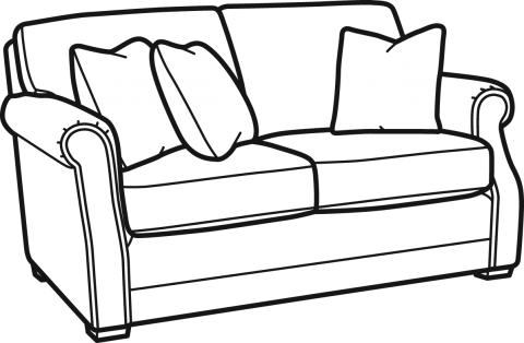 Couch clipart black and white