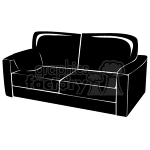 Black couch clipart.