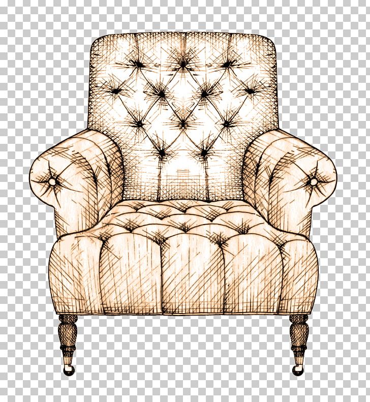Drawing couch interior.