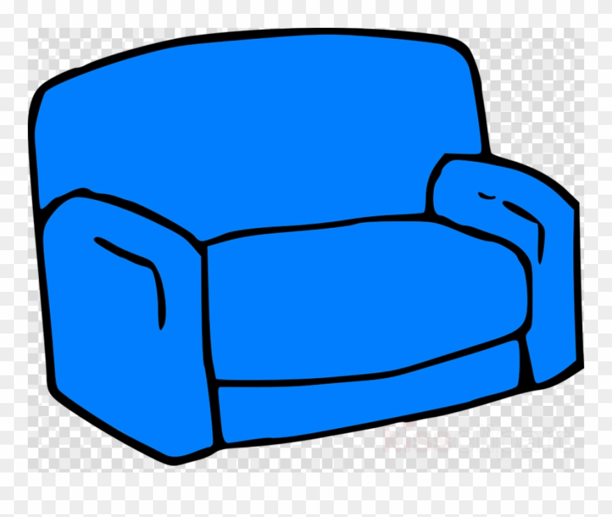 Blue sofa clipart.