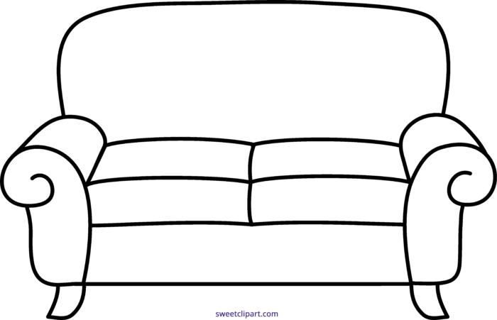 sofa clipart line art
