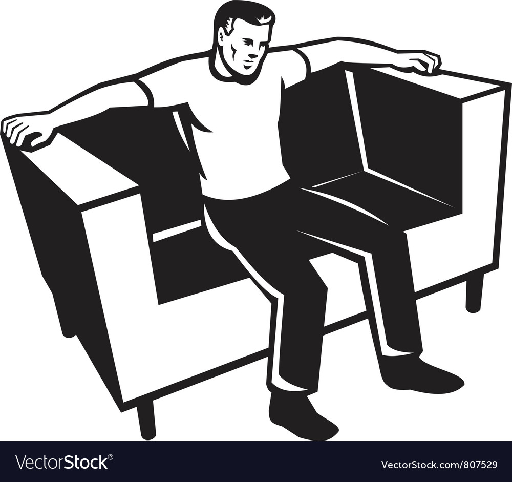 Man Sitting On Couch Chair