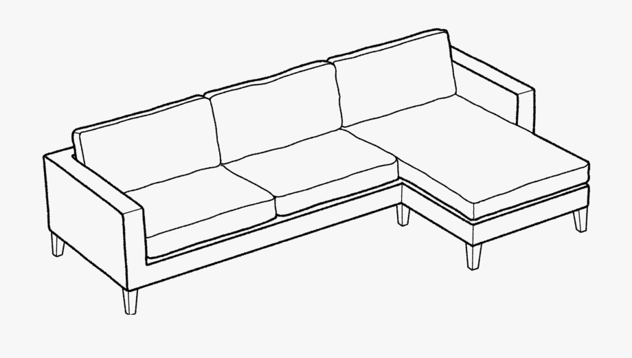 sofa clipart outline