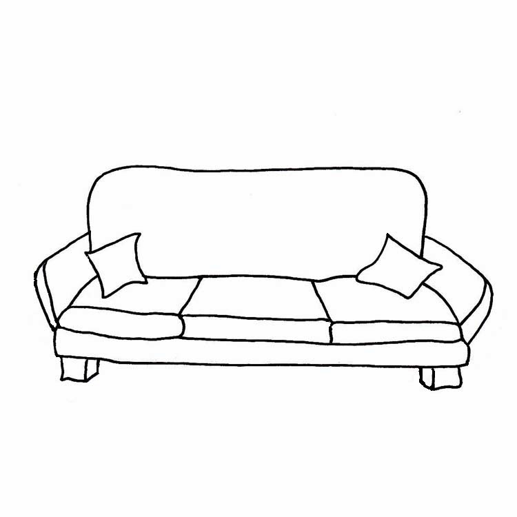 sofa clipart outline