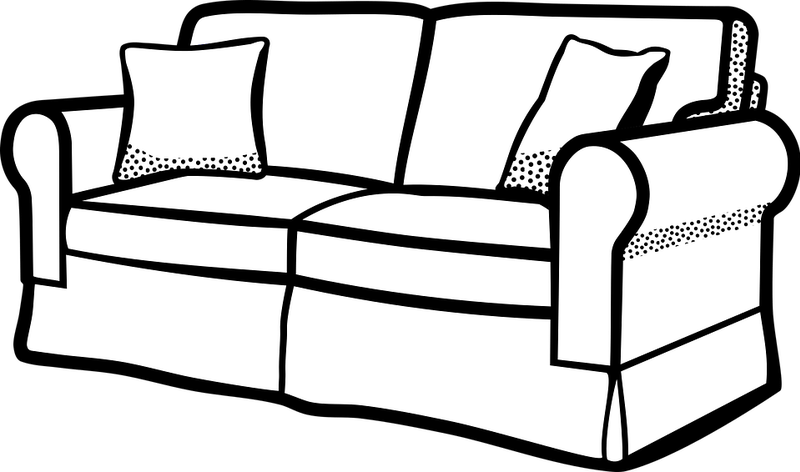 Couch clipart outline.