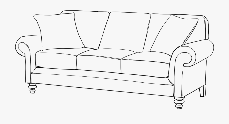 Drawn sofa side.