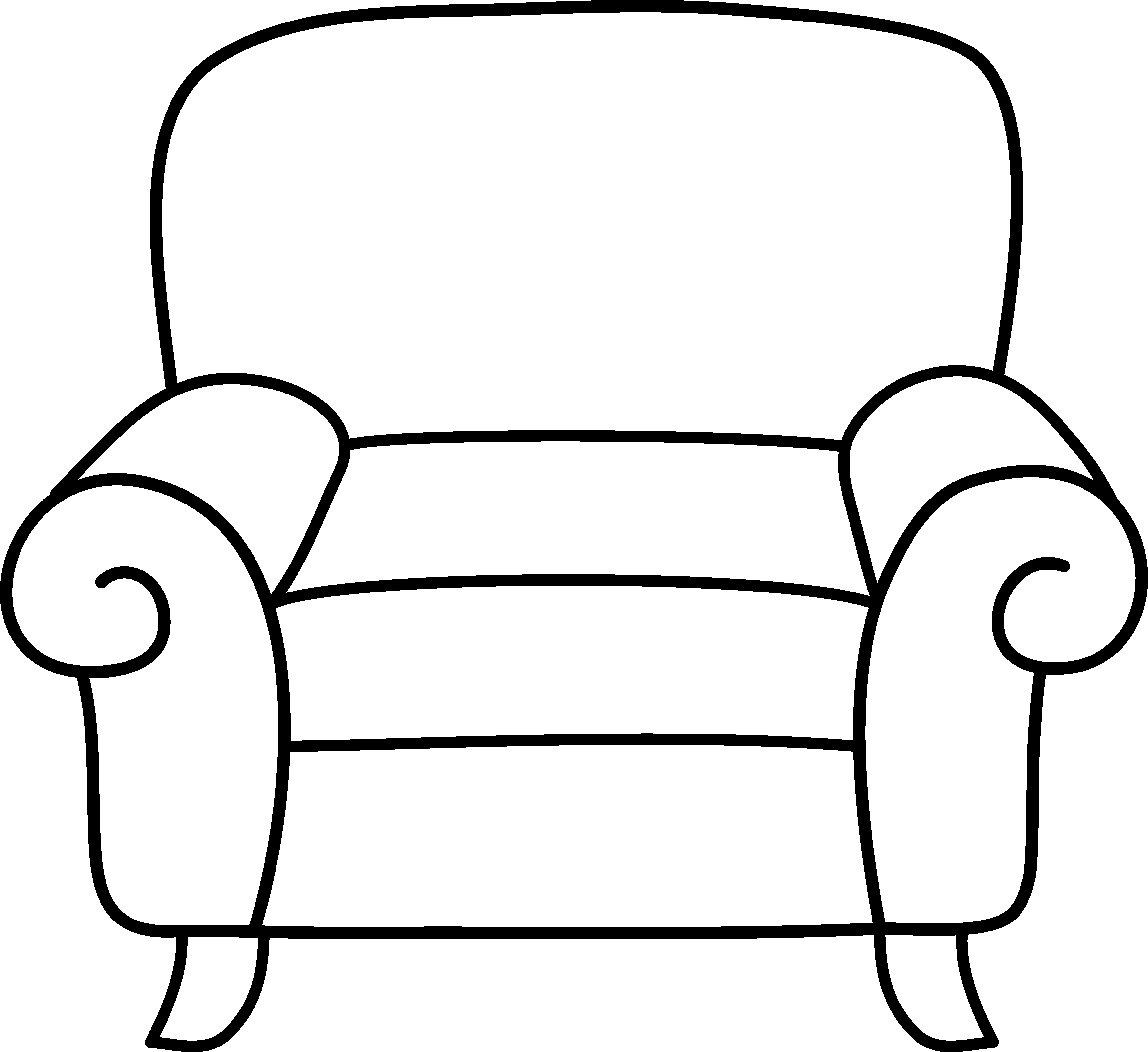 Free Sofa Clipart Black And White, Download Free Clip Art