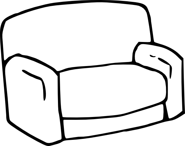 Sofa clipart simple.