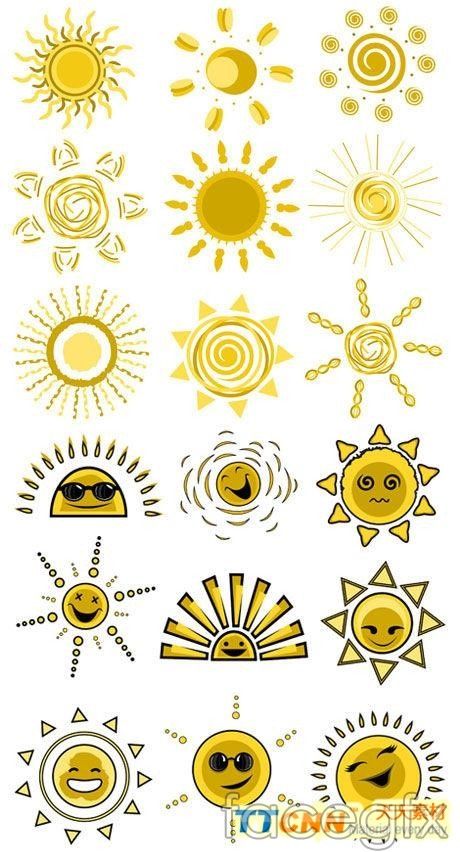 Funny Sun face design vector graphics