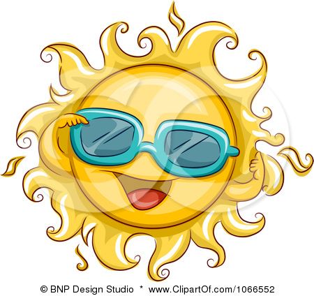 Sun Face Sunglasses Chat Vector Clipart
