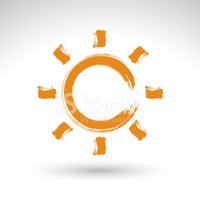 Handgezeichnete Einfachen Vektor Sonne Symbol, Geb