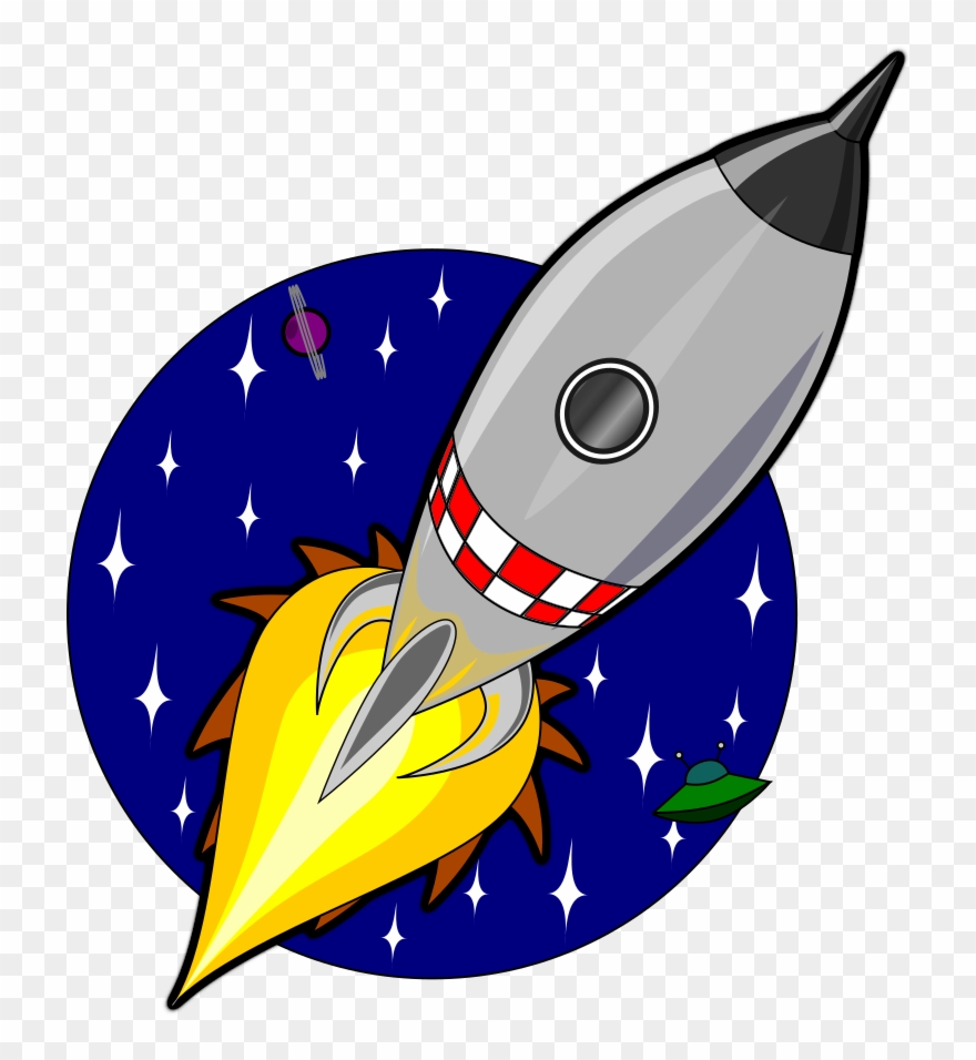 Spacecraft rocket cartoon.