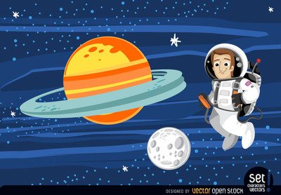 Free Astronaut floating in outer spaces Clipart and Vector
