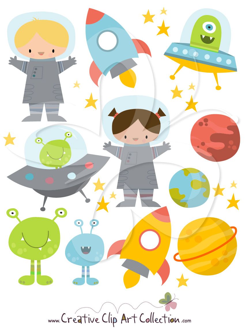 A cute Space clipart illustration set by Creative Clip Art