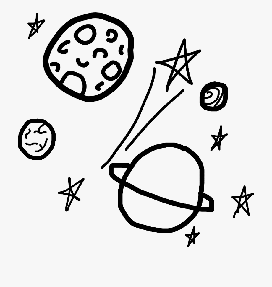 Space clipart doodle.