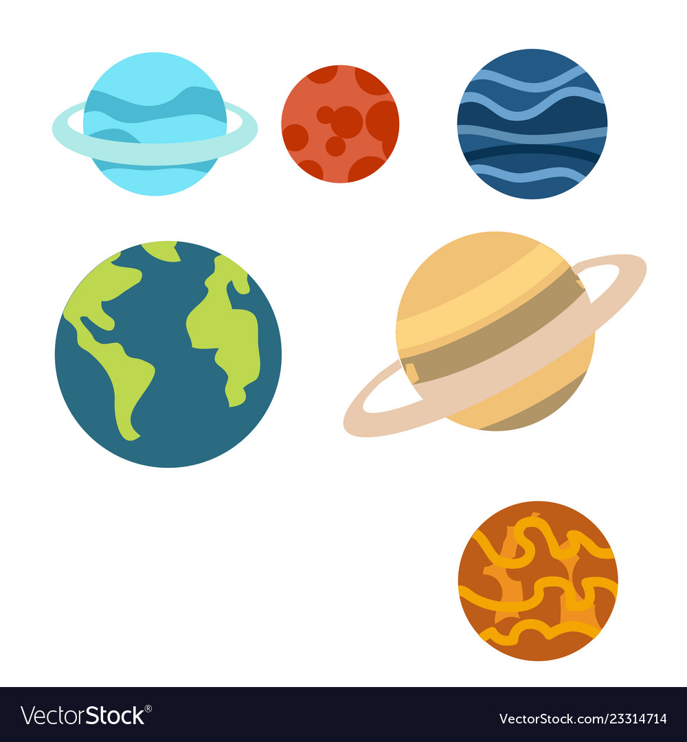 Space planets cartoon.