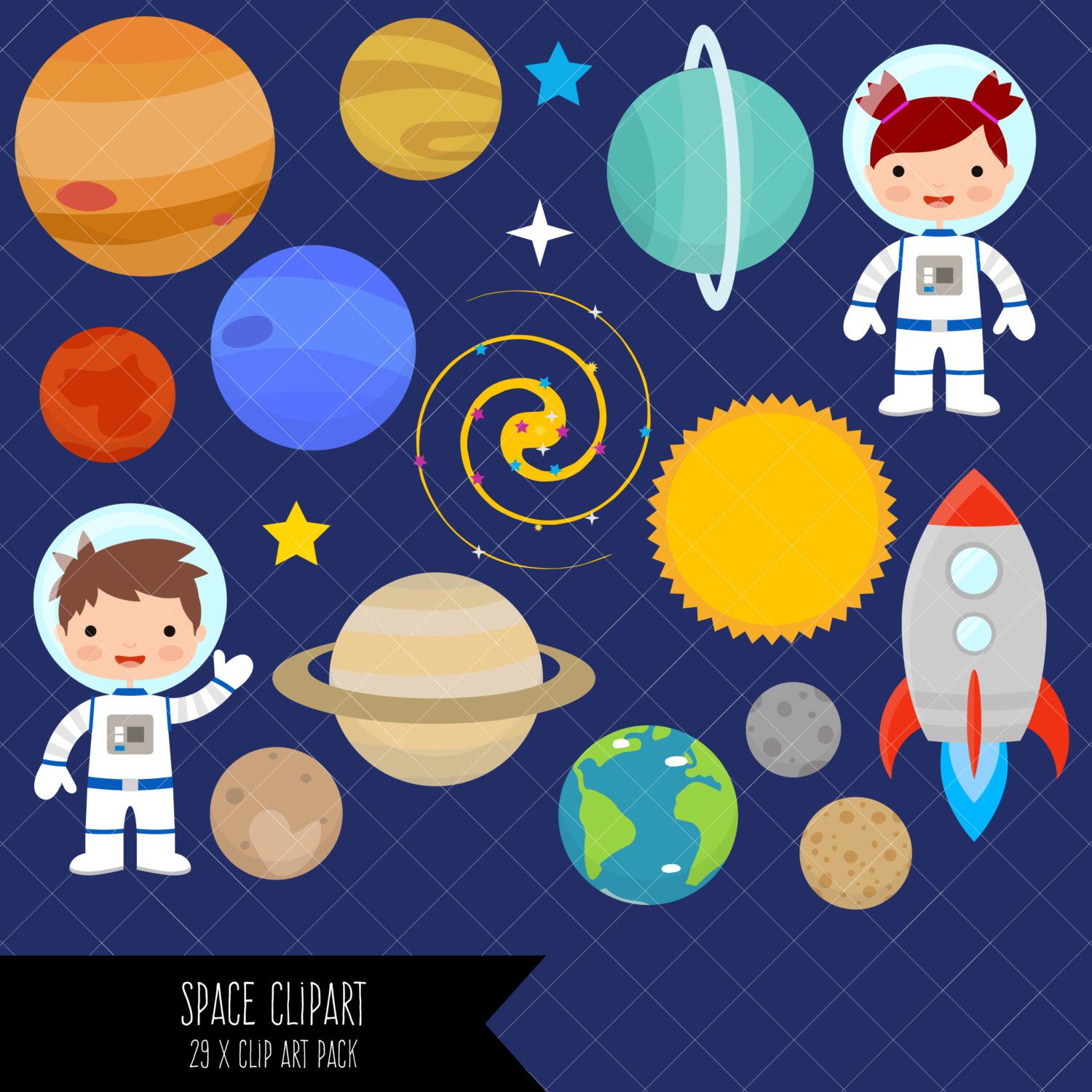 Space clipart planets.