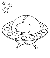 Flying saucer clipart black and white