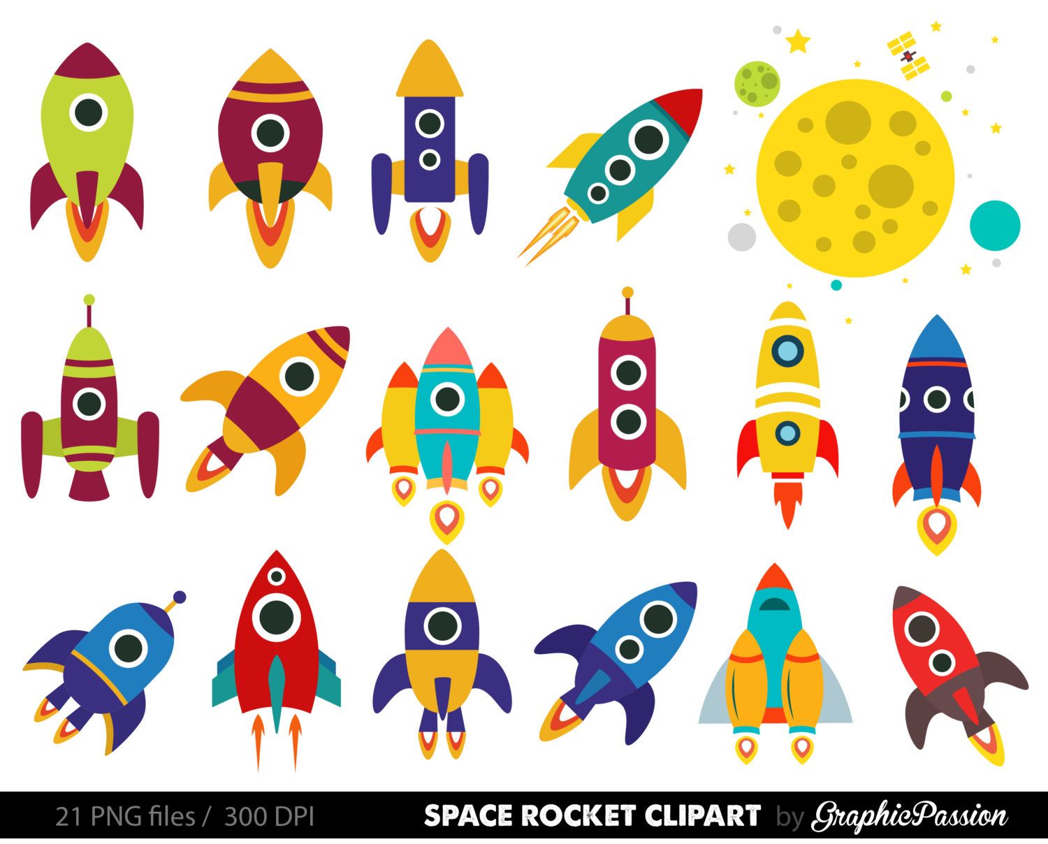 Retro Rockets Clip Art Clipart, Spaceship Rocketship Space