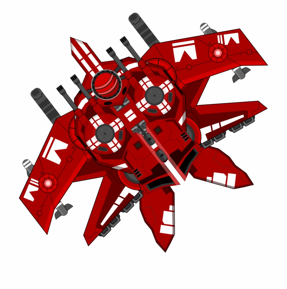 Spaceship clipart red.
