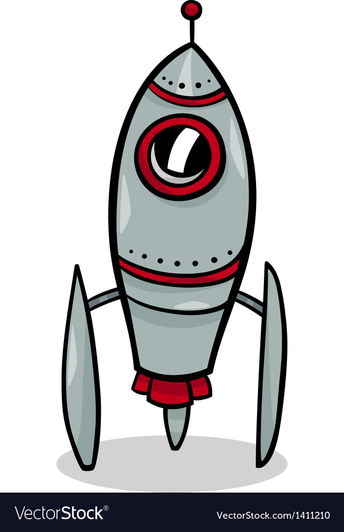 Rocket spaceship cartoon.