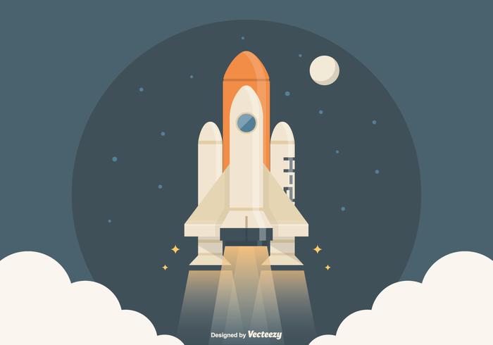 Spaceship Launch Vector Illustration