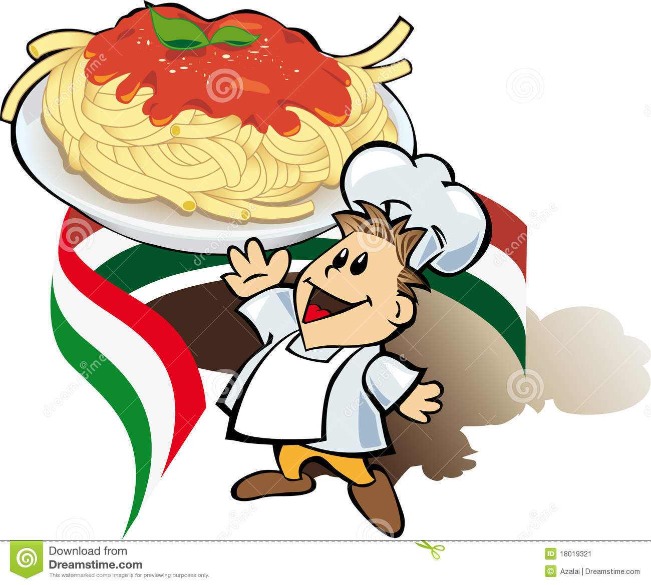 Italian chef clipart.