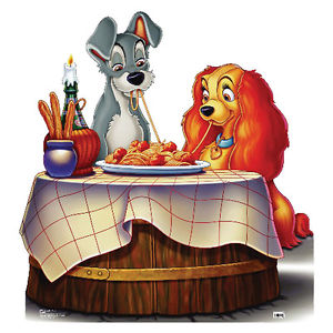 Details about LADY AND THE TRAMP Disney Dogs Spaghetti CARDBOARD CUTOUT  Standee Standup Poster