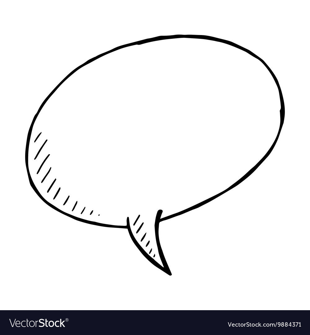 Hand drawn speech bubble doodle isolated