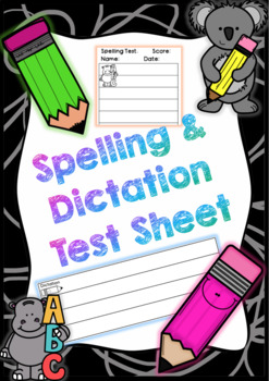 Spellingdictation test sheet.