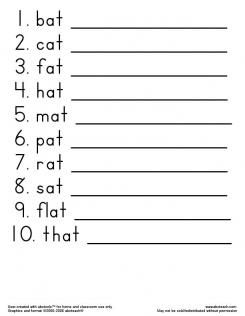 Spelling words list clipart