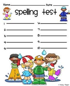 Spelling test clipart