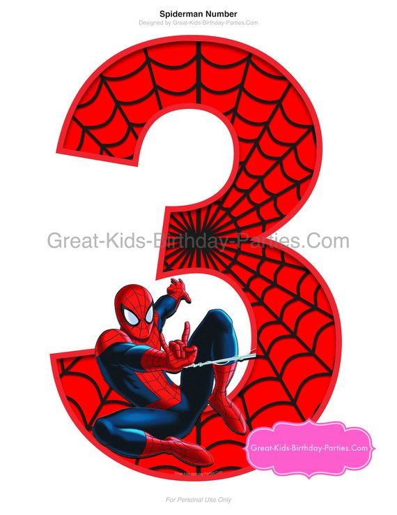 Spiderman printable number.
