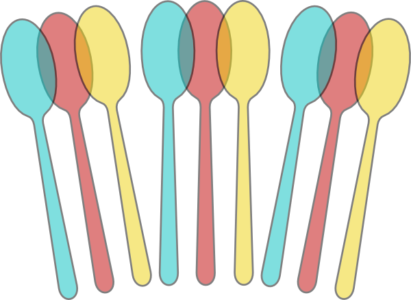 Colorful Spoons Clip Art at Clker