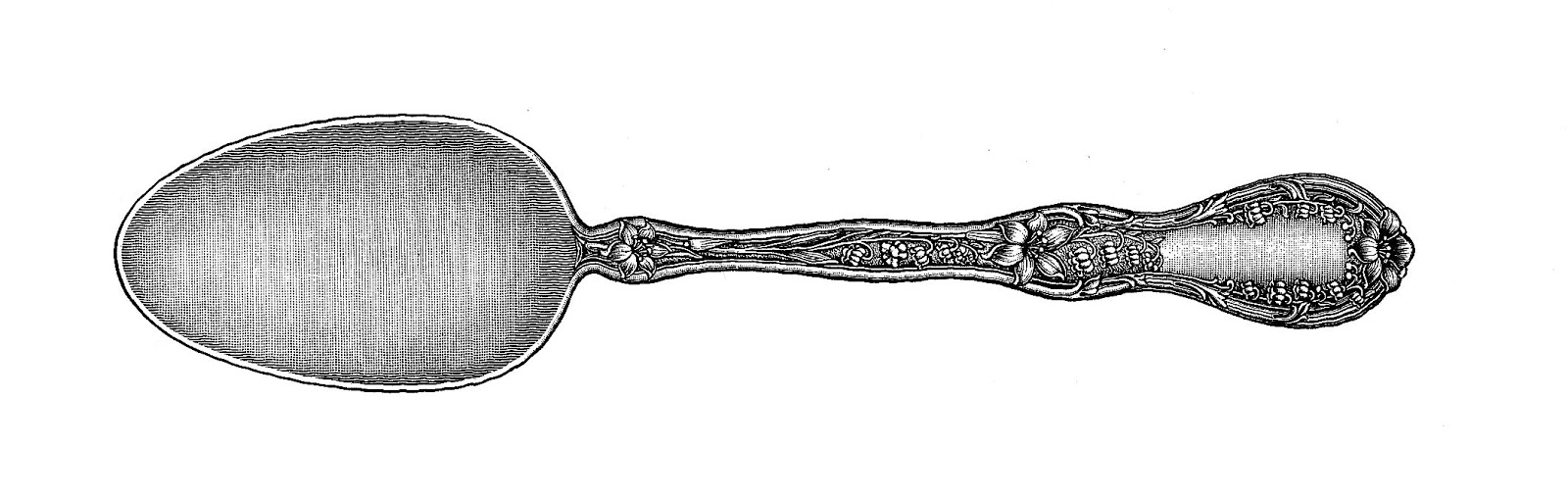 Fancy fork clipart black and white