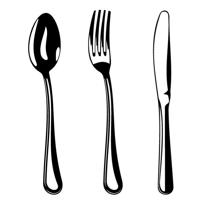 Cutlery vector graphics.