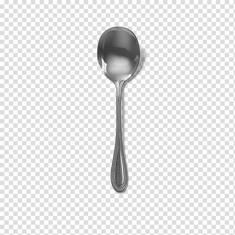 Soup spoon Ladle Tableware, Metal spoon transparent