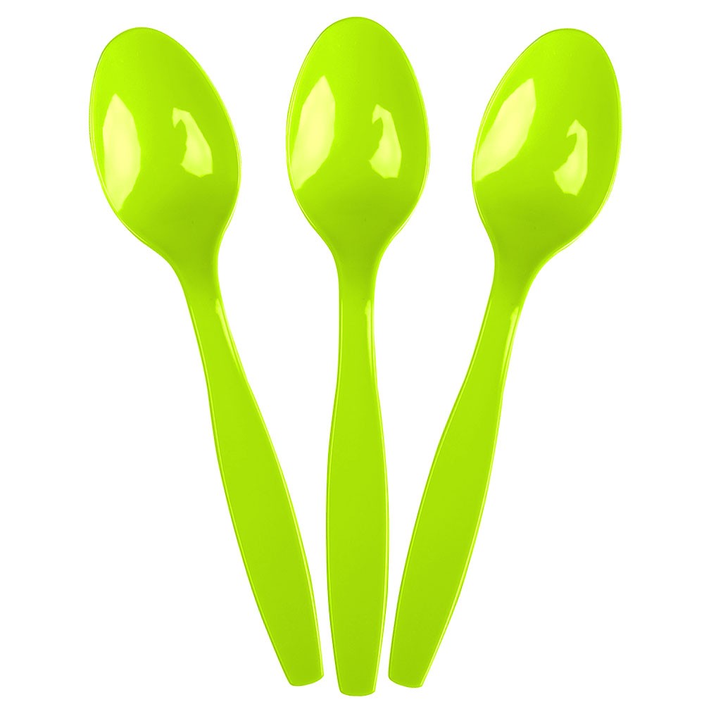 Kiwi Green Premium Plastic Spoons