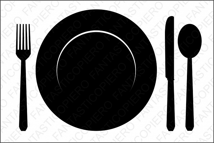 Plate Fork Knife and Spoon SVG files for Silhouette Cameo