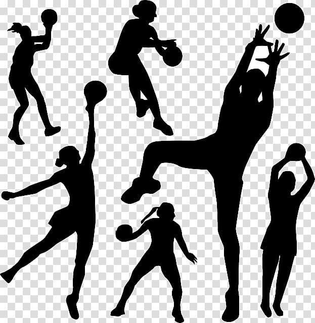 Silhouette of ball players, Sport Netball , Sport Background