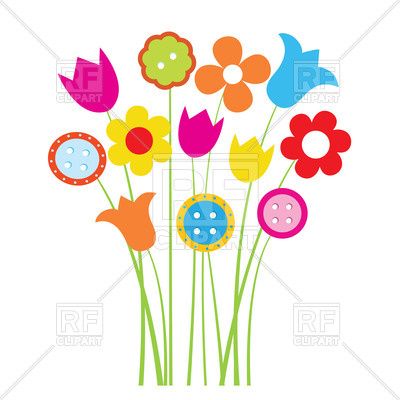 Cute colorful cartoon flowers Vector Image