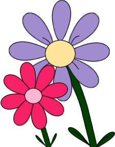 Pink and Purple Flowers Clip Art Image