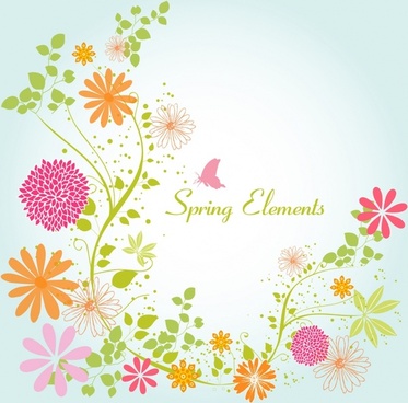 Spring flowers vector free vector download