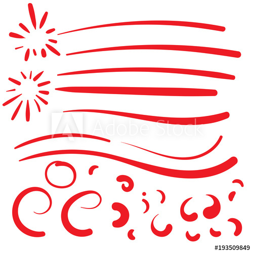 Hand Drawn Red squiggle swoosh text font tail for baseball
