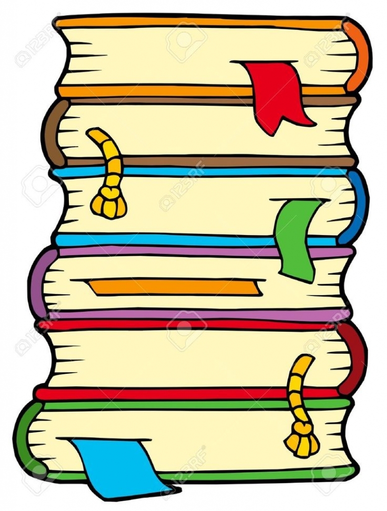 Cartoon stack books.