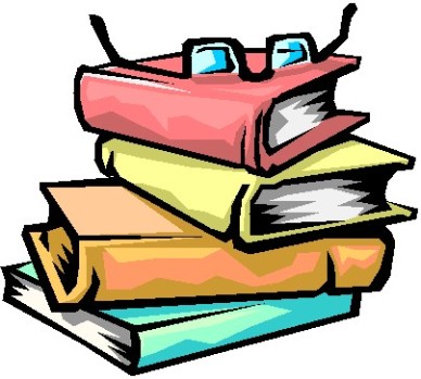 Cartoon stack of books clipart