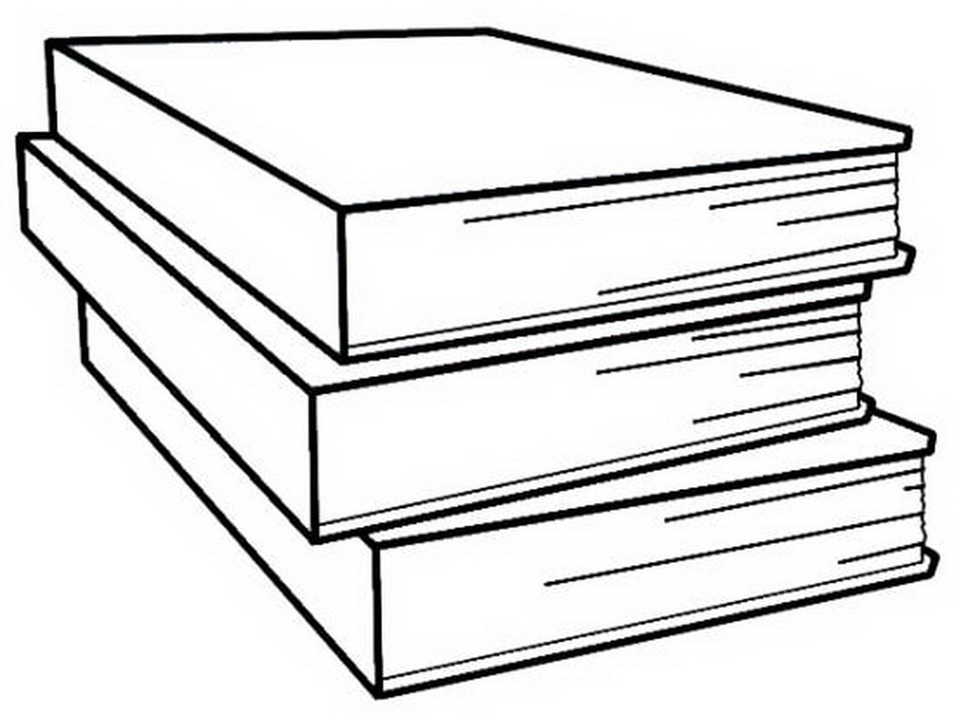 Stack Of Books Clipart Black And White